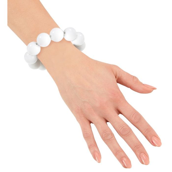 Witte 70'er parelarmband