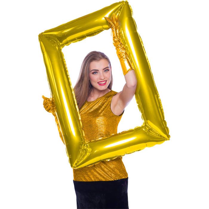 Folieballon Fotolijst Goud 85 x 60 cm