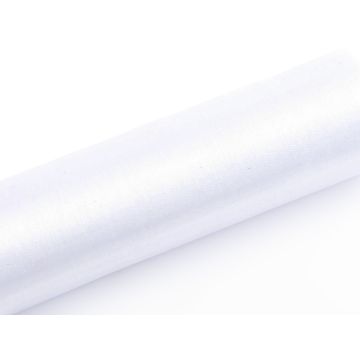 Organza Tafelrunner Smal Wit - 0,16 x 9 Meter