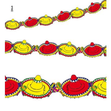 Mexicaanse sombrero-garland - 3 m