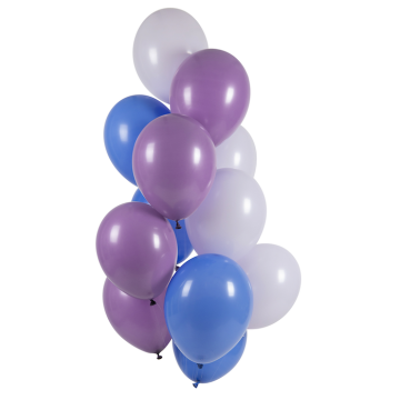 Blueberry kleurmix ballon boeket 12x - 33 cm