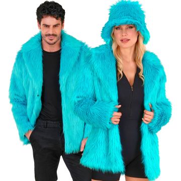 Bontjas in turkooisblauw voor themafeest