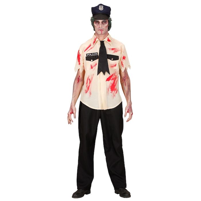 Zombie politie kostuum - 4 delen