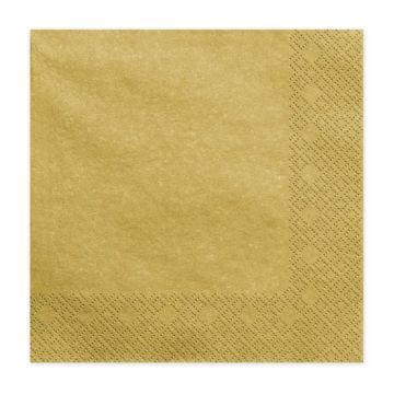 3-laags gouden servetten 20x - 33x33 cm