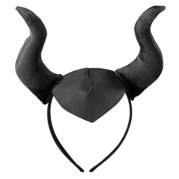 Maleficent sprookjesachtige haarband met hoorn zwart