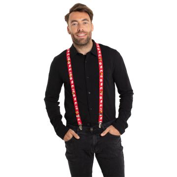 Rode slingers met kerstmotieven en belletjes - onesize