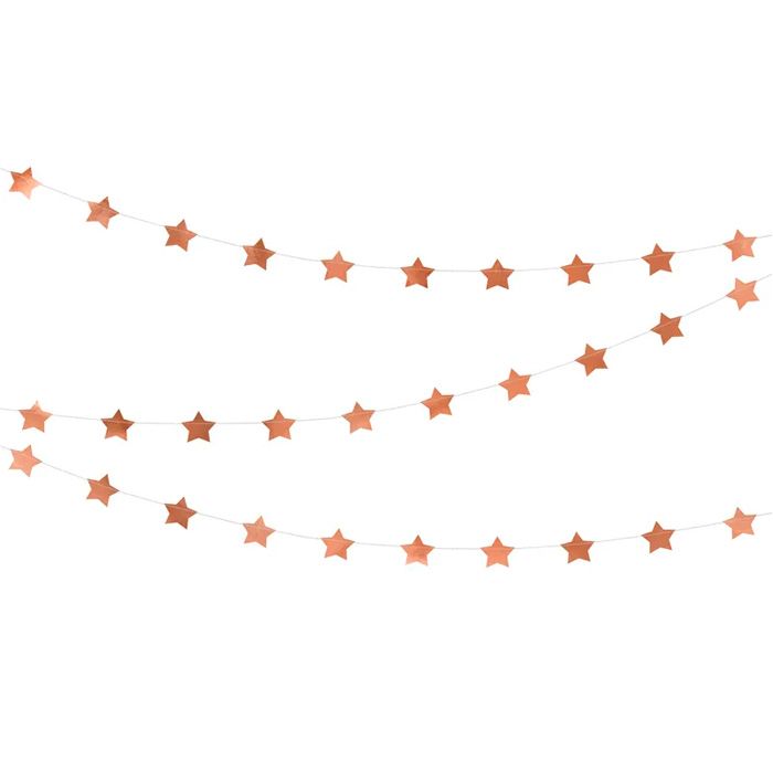 Rose Gold Sterren Guirlande - 3,6 meter