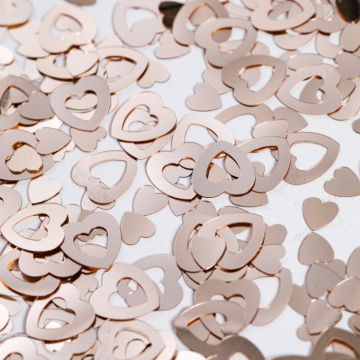 Rose gold holle hart tafelconfetti - 14 g