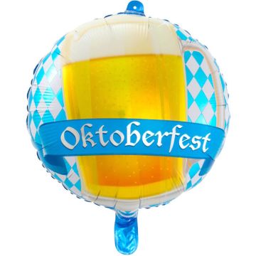 Oktoberfest Bierkrus Folieballon Rond - 43 cm