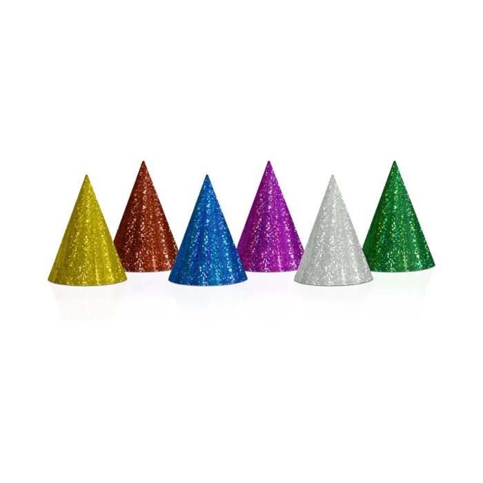 Holografische feesthoeden mix 20x - 16 cm