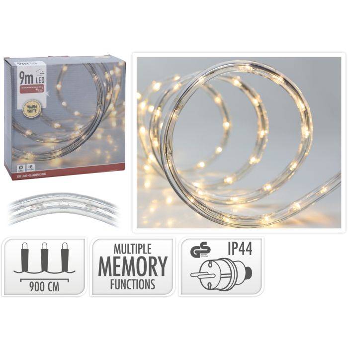 LED-lichtslang 9 meter warmwit met 8 functies
