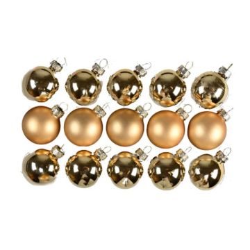 Kerstballen in mat en glanzend goud 15x Het Oude Apotheek 