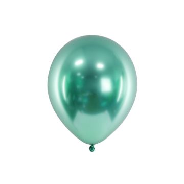 Groene chroomballonnen 10x - 30 cm