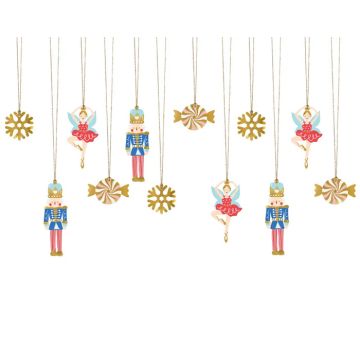 Cadeau-tags met notenkraker motieven 12x