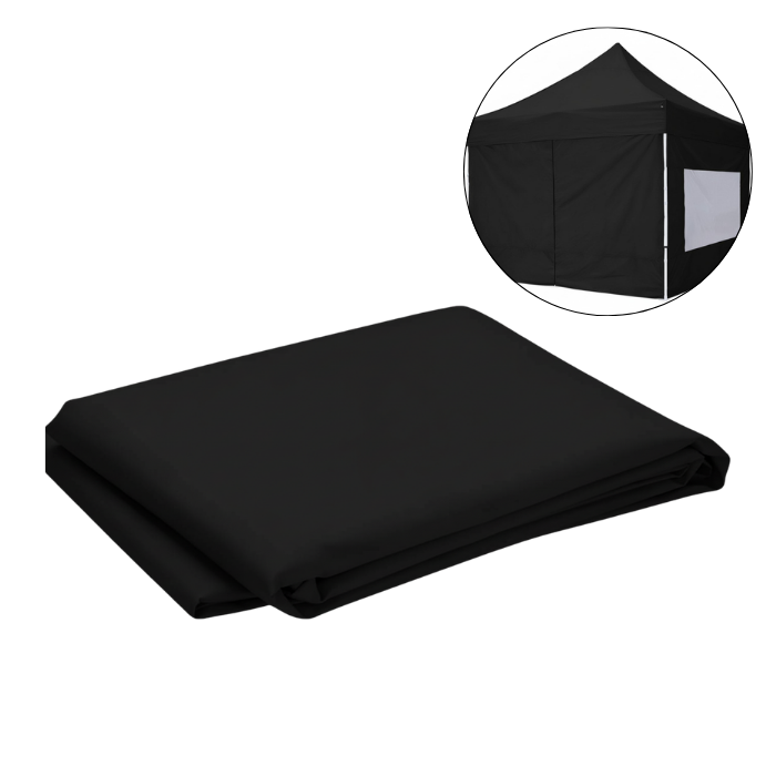 Zijwand met deur voor pavilion 3x2 m zwart