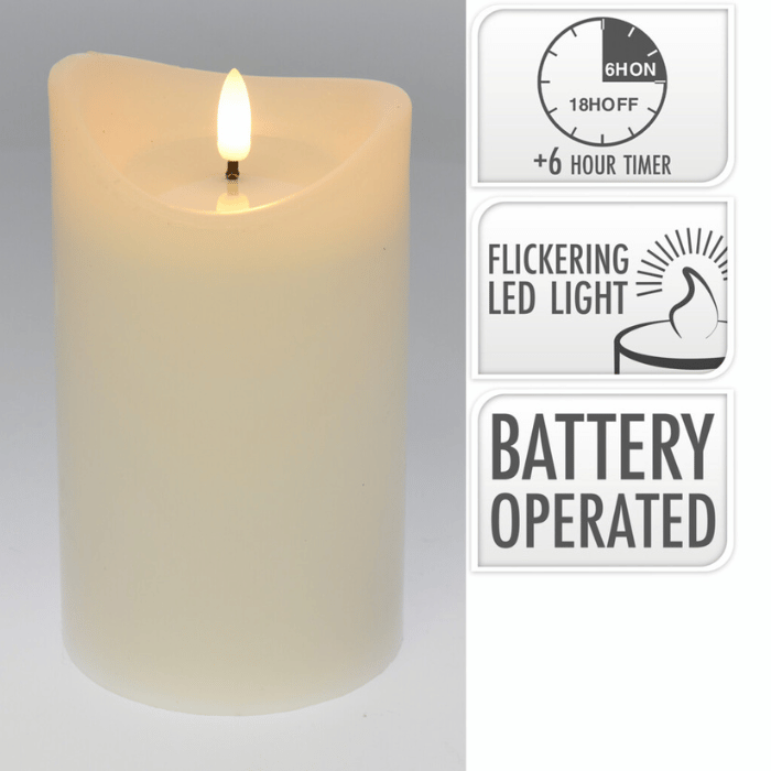 LED blokkaars wit - 9x9x15 cm