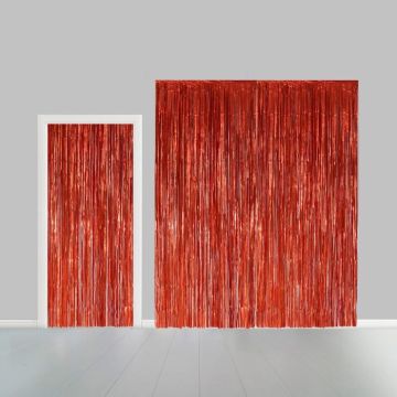 Rood Glittergordijn - 100 x 240 cm