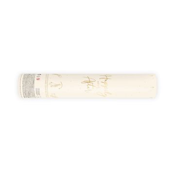 Witte en Gouden Strepen Handbal Confetti Buizen - 25 cm