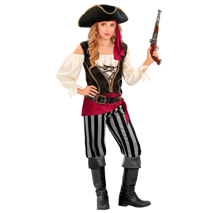 Gevaren piratenmeisje kostuum voor kinderen