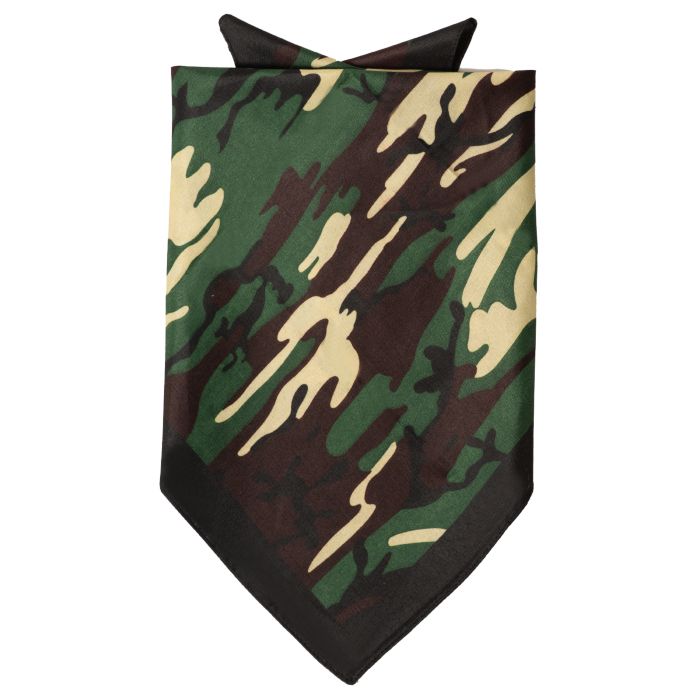 Bandana met groene camouflage 52x55 cm