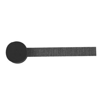 Zwarte Crepe Streamer - 24 meter