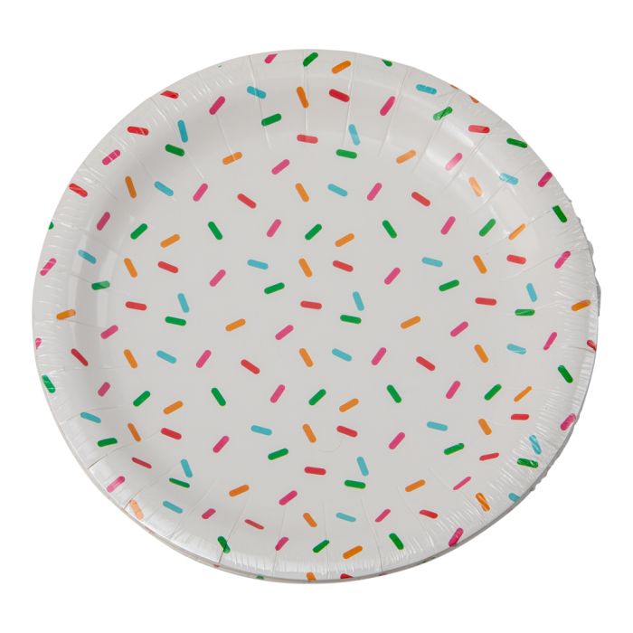 Papieren Bord met sprinkles-ontwerp 8x - 23 cm