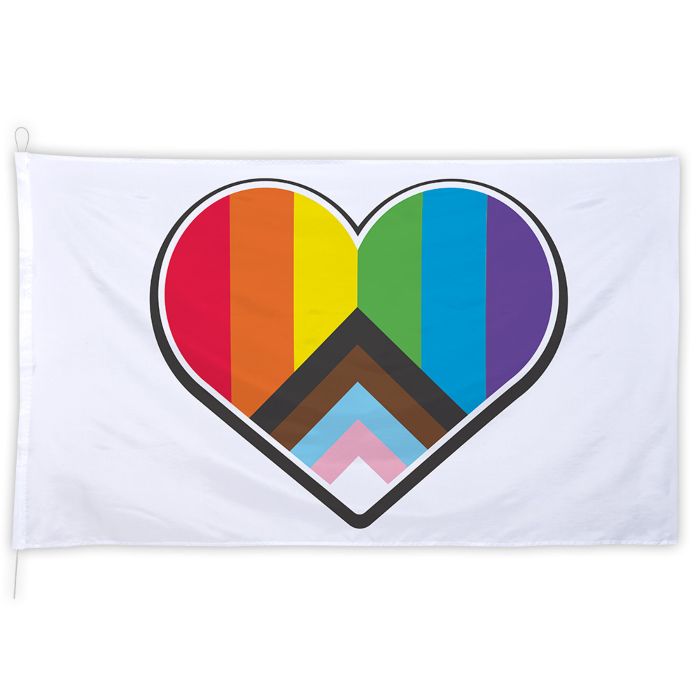 Progress pride flag met hart - 200x300 cm