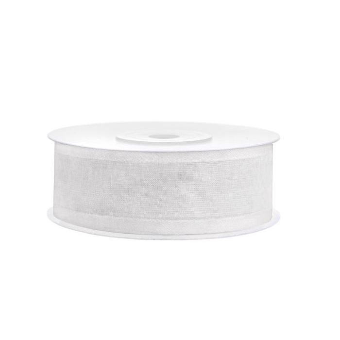 Wit chiffon lint - 25 mm x 25 m