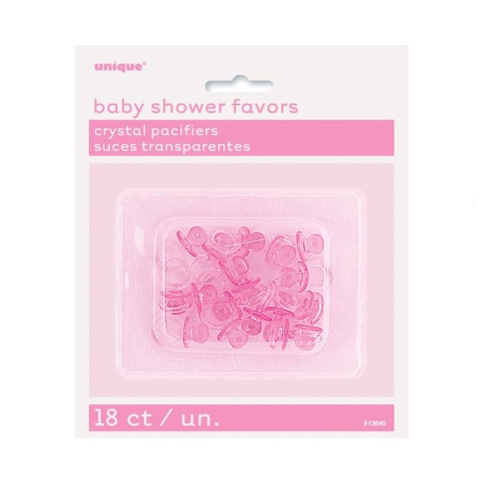Mini fopspeen in plastic tafeldecoratie roze 18x