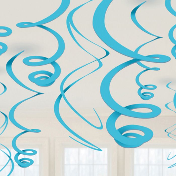 Lichtblauwe Swirls 12x - 55 cm