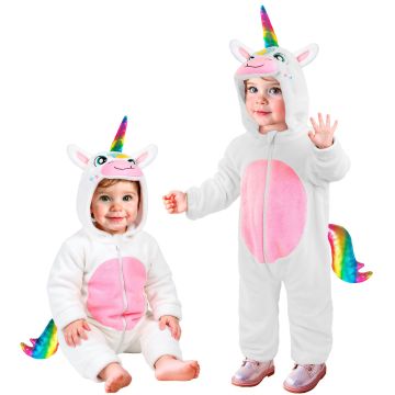 Eenhoornkostuum voor baby's in het wit
