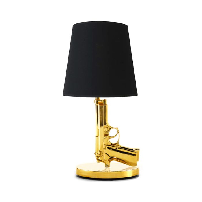 Pistol tafellamp goud 23,5x46 cm