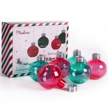 Kerstballen rood en groen 6x