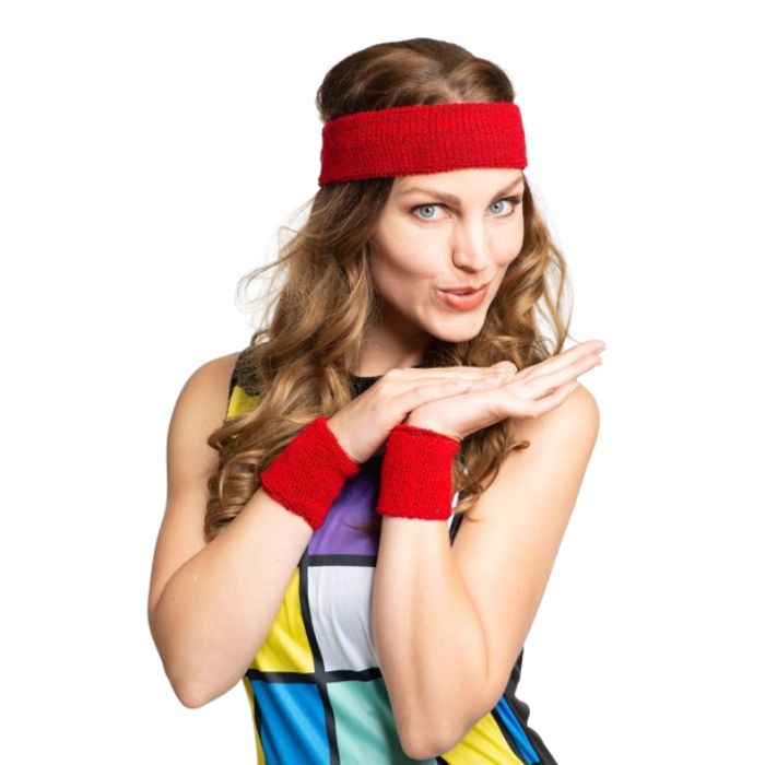 Zweetband set in rood - onesize