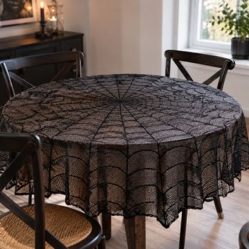 Spinweb tafellaken rond - 124 cm