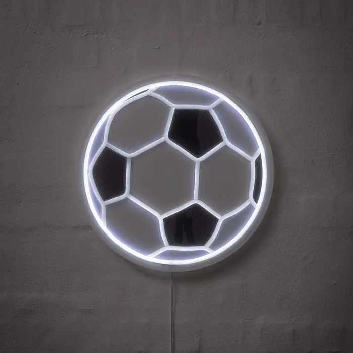 Voetbal neon LED bord - 32 cm
