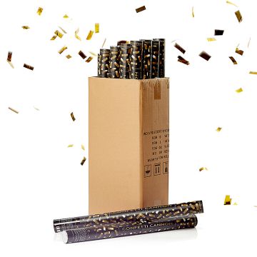 Gouden confettibuizen 80 cm PartyVikings 40x - Metallic Rechthoekig