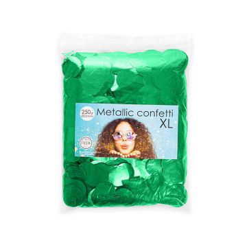 Ronde metallische groene confetti - 250 gram