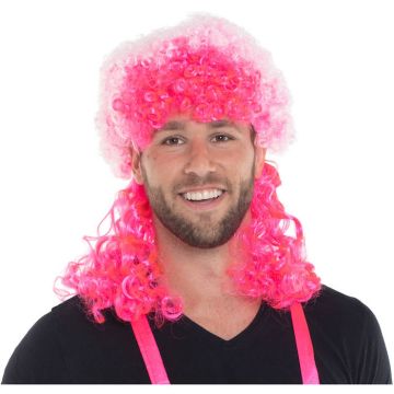 Neonroze afropermanent met krullen