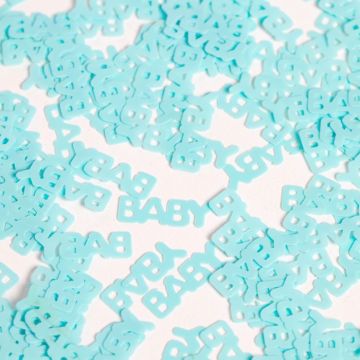 Lichtblauwe baby letter tafelconfetti - 14 g