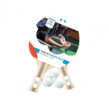 Tafeltennis Set - 3x Ballen en 2x 2-Ster Bat