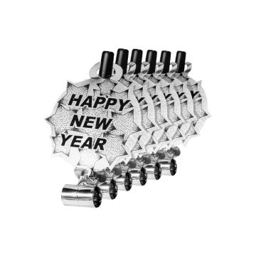 Rysler zilver happy new year 6x 