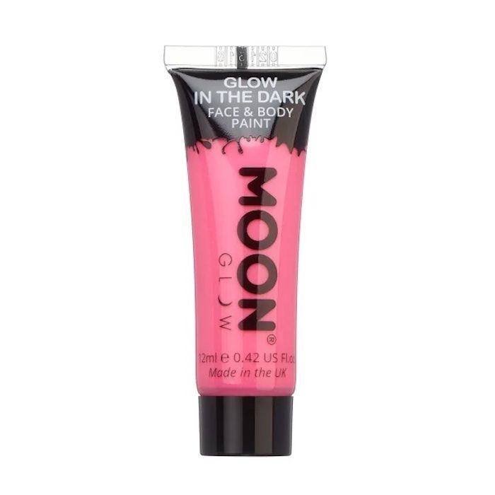 Glow in the dark Gezichts En Lichaamsverf Roze 12 ml Moon Creations
