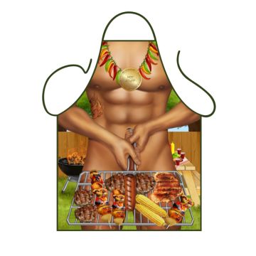 Barbecue man schort