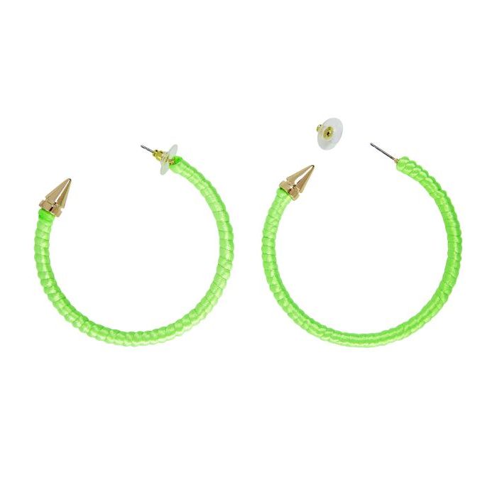 80's oorbellen hoops groen - onesize
