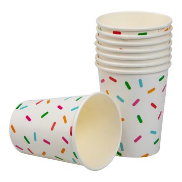 Papieren bekers met snoepjesdesign 8x