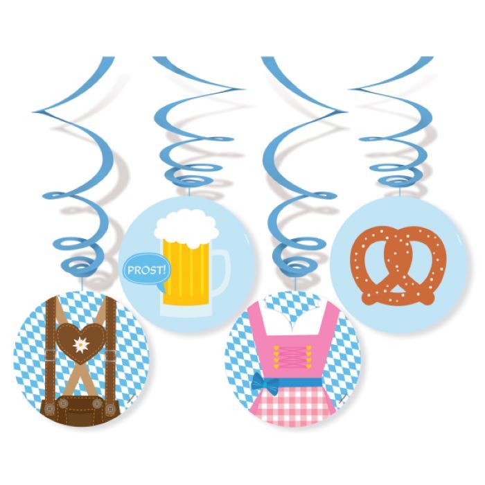 Swirls met oktoberfest motieven 4x - 80 cm