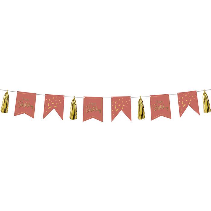 Happy Birthday Sling met Fringes Golden Dusk - 4 m