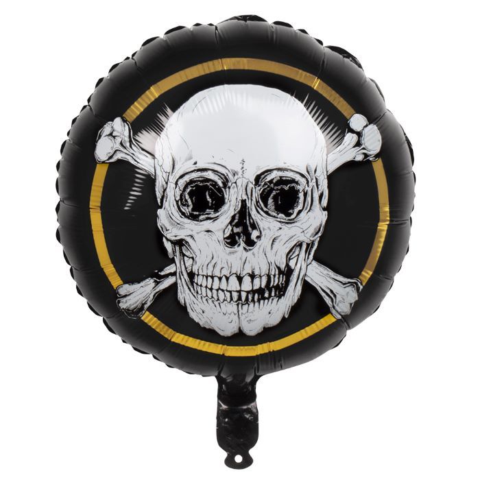 Folieballon met doodskop zwart - Ø 45 cm