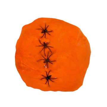 Oranje spinnenweb met spinnen - 60g